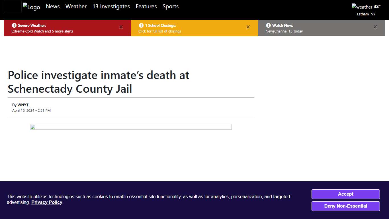 Police investigate inmate’s death at Schenectady County Jail - WNYT.com NewsChannel 13