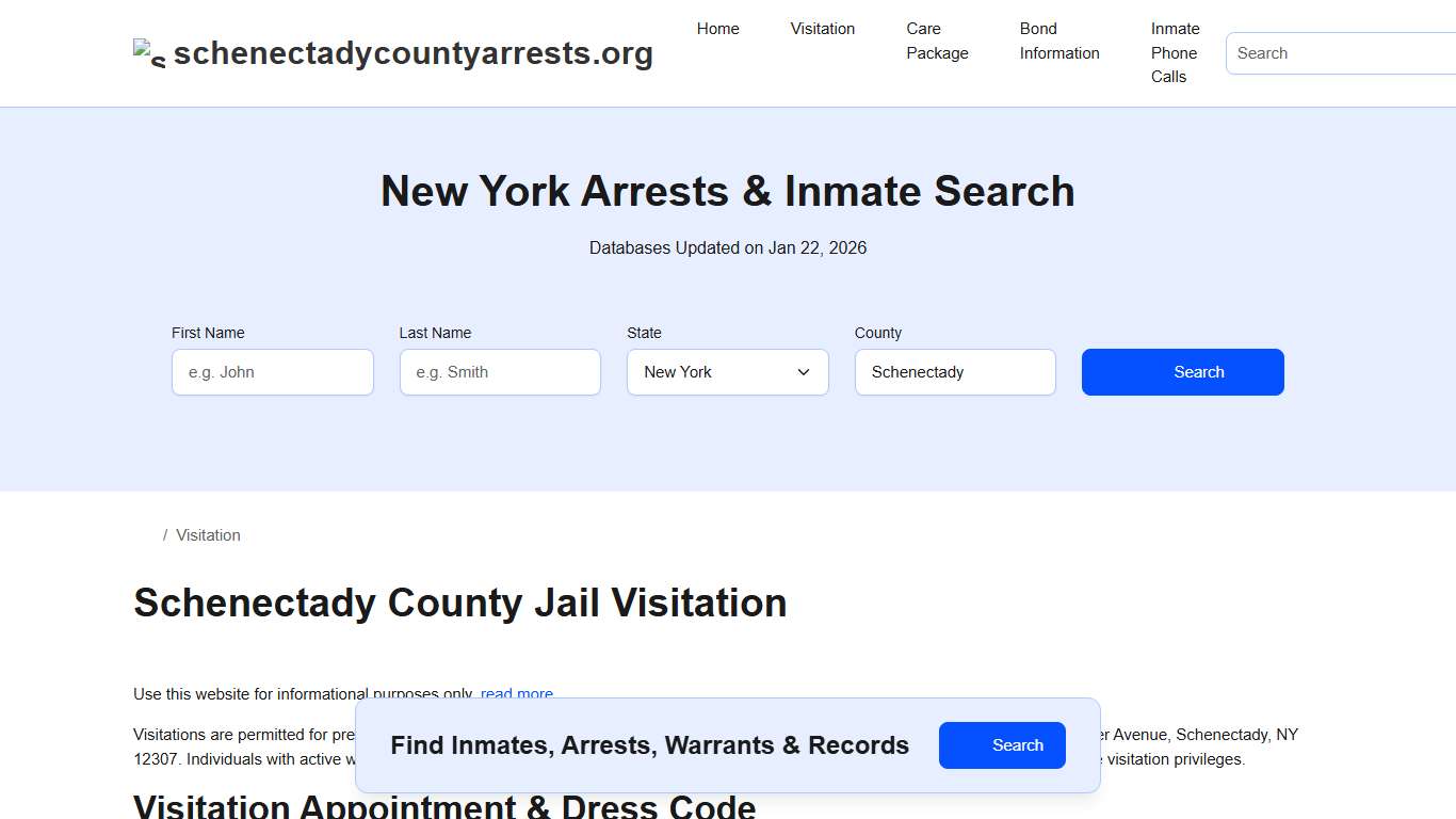 Inmate Visitation - Schenectady County, NY